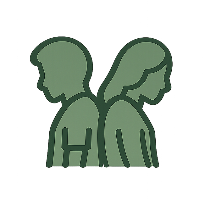 Piktogram: vztahové a rodinné problémy